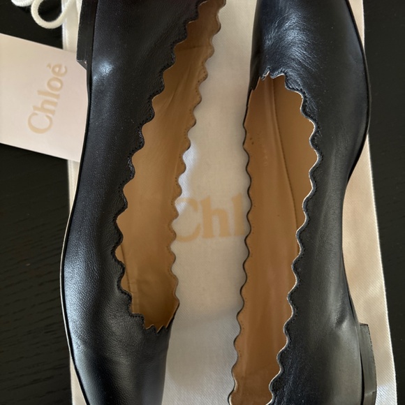 Chloe Lauren Scalloped Leather Flats - Picture 8 of 8
